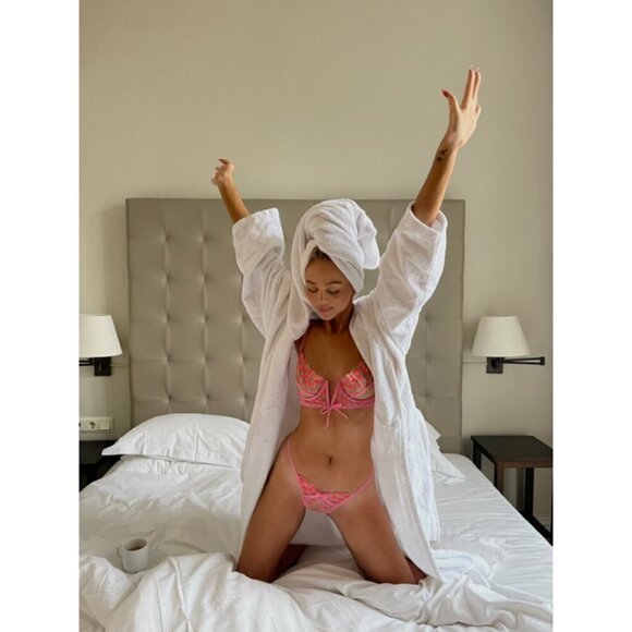 💕FOR LOVE AND LEMONS💕 Love Bouquet Embroidery Bra ~ Pink SDD NWT - Picture 7 of 16